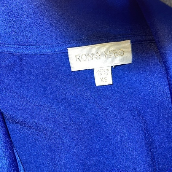 RONNY KOBO Ranell Cut-Out Midi Dress blue satin size xs - Picture 4 of 7